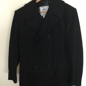 Men's Black Peacoat US Navy authentic issue size 40 regular